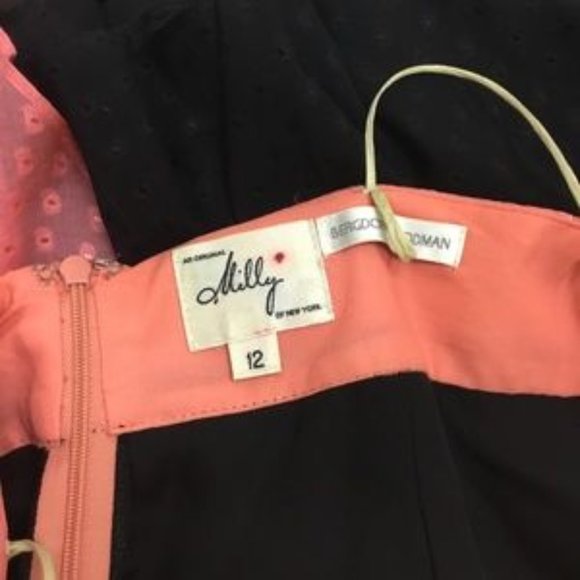 Vintage Ribbon Bow Sundress Cocktail Party Dress - Milly For Bergdorf Goodman - Picture 8 of 9